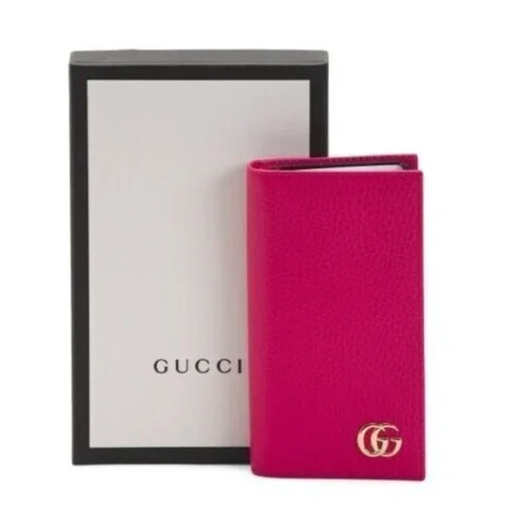 NIB $400 AUTHENTIC GUCCI LIMITED EDITION PINK LEATHER IPHONE 7 CASE WALLET - Picture 2 of 6